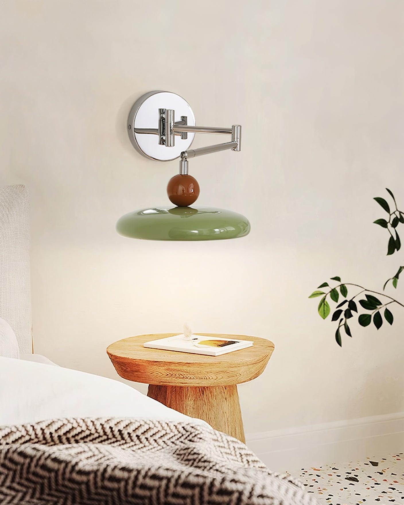 Cream Style Adjustable Swing Arm Disc Reading Wall Lamp M243