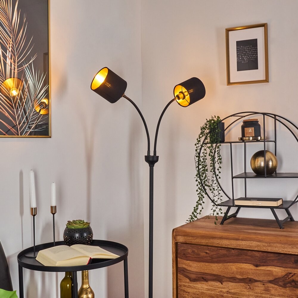Metal Matte Black Fabric Shade Floor Lamp S67