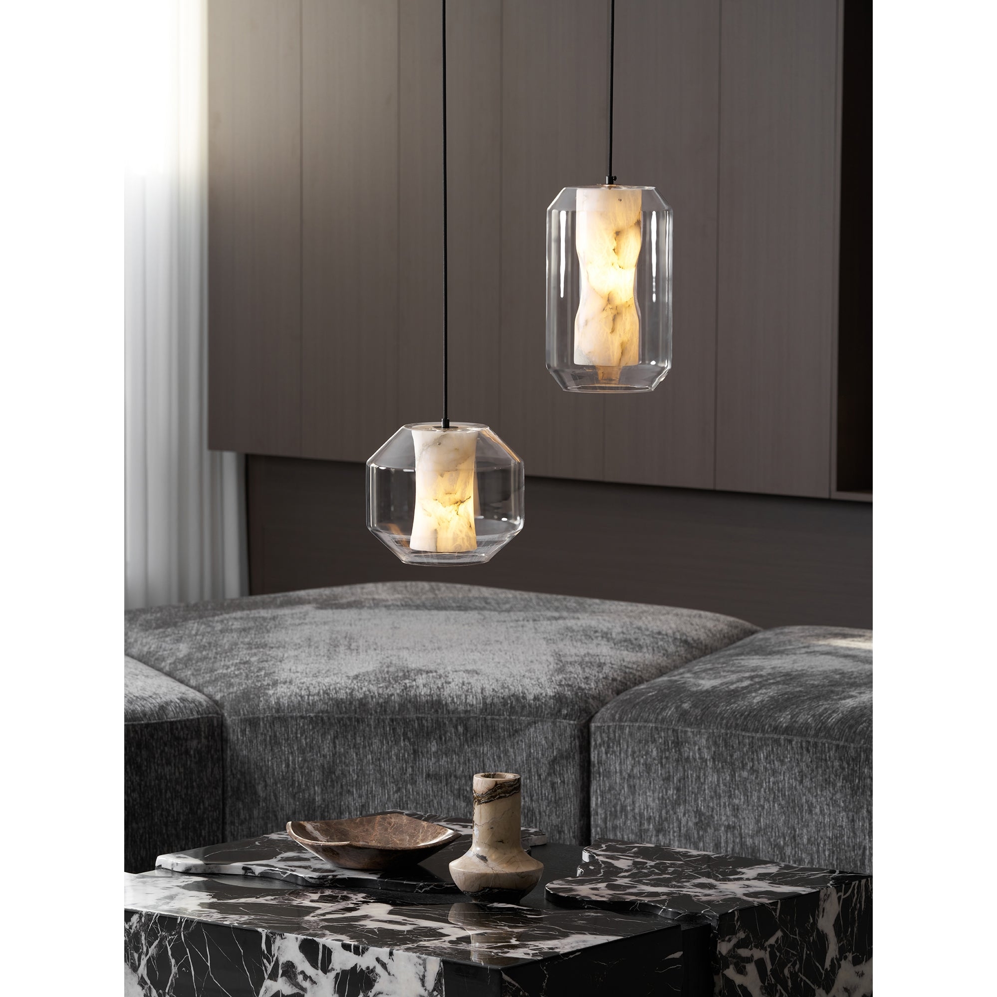 Glass Alabaster Pendant Lamp D444