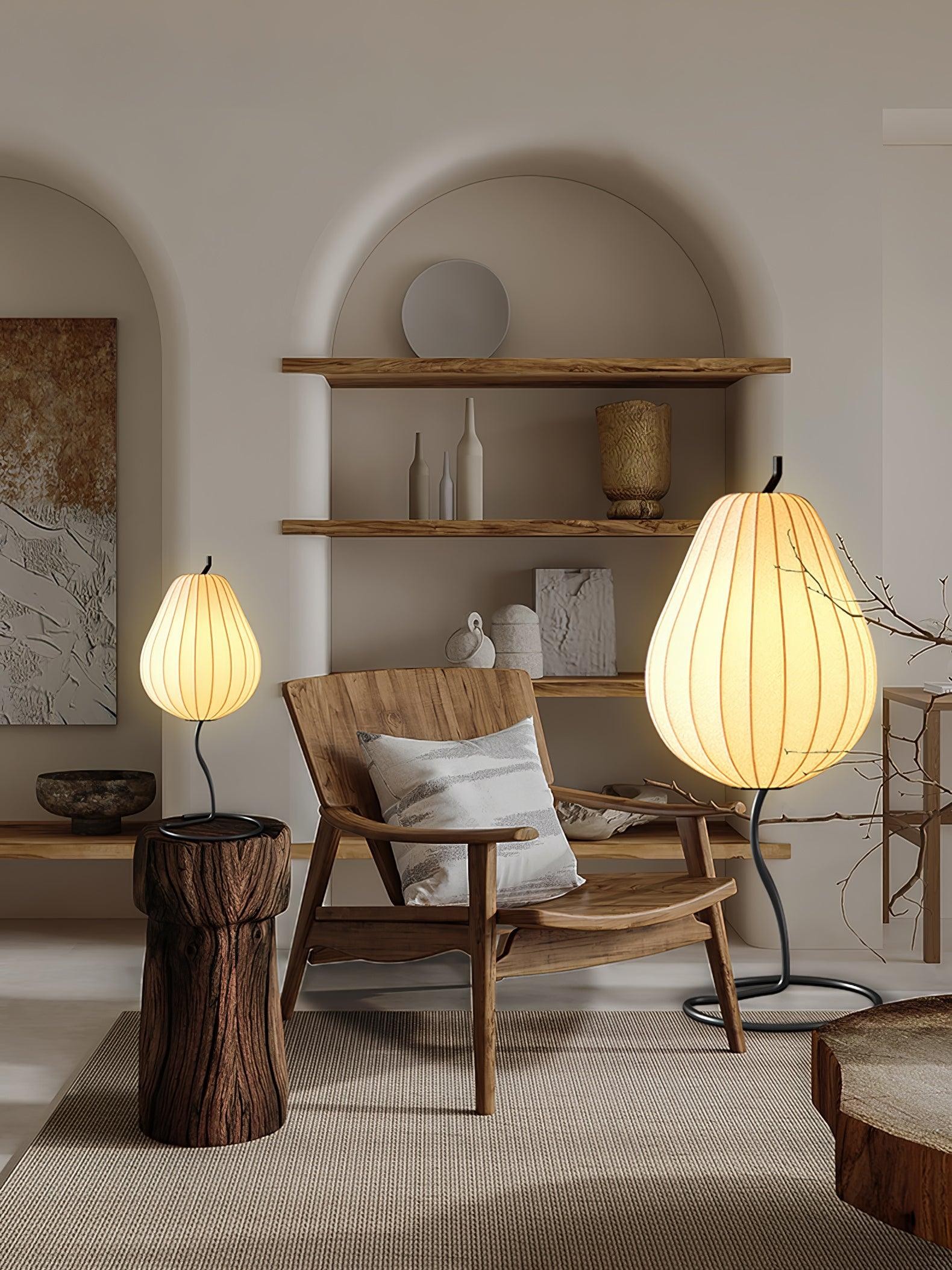 Pear-shaped Shite Floor Lamp Suitable For Living Room M35