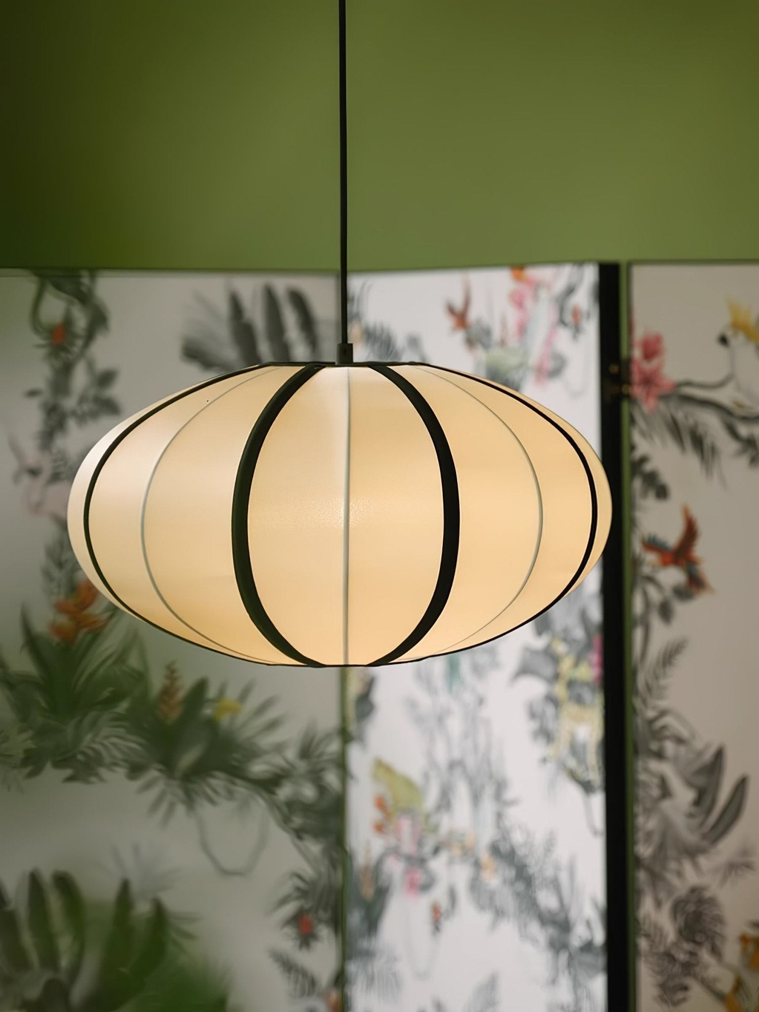 Vintage Silk Lantern Pendant Lamp M575