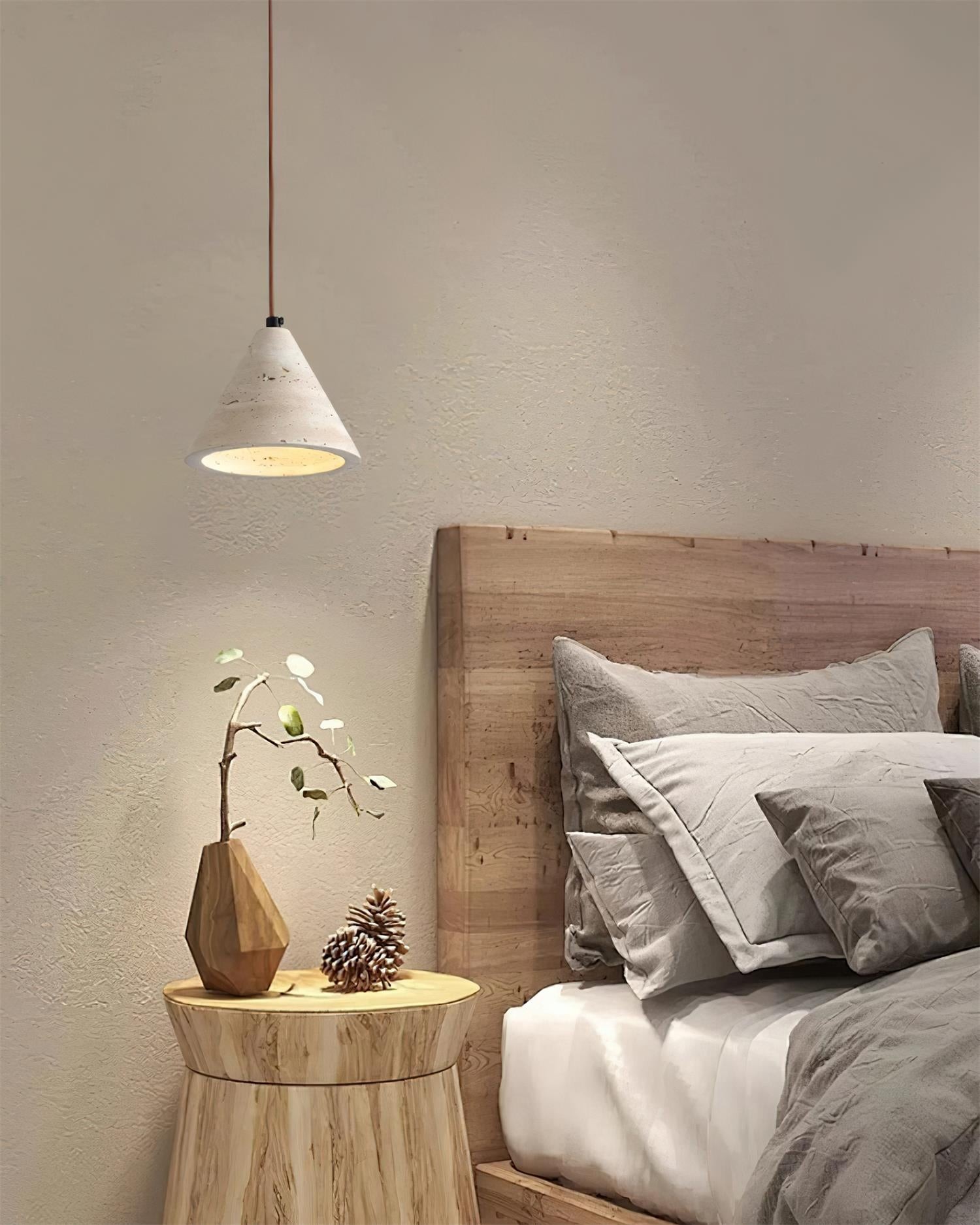 Travertine Conical Pendant Lamp M262