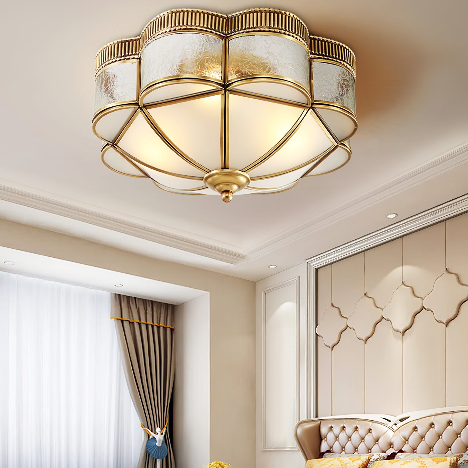 Brass Domed Flush Ceiling Lamp M572