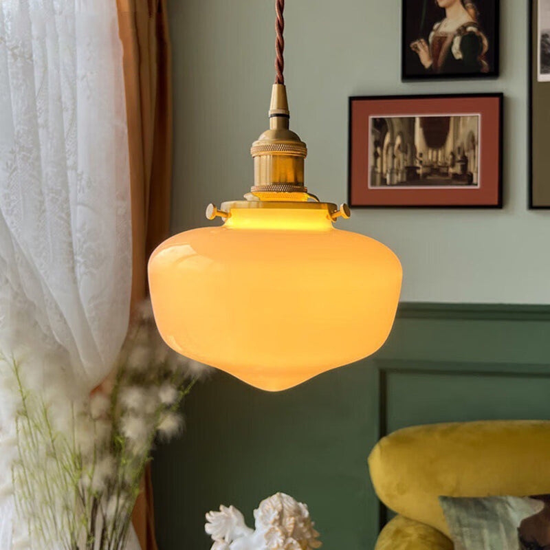 Lit Radiant Lantern pendant in a styled room