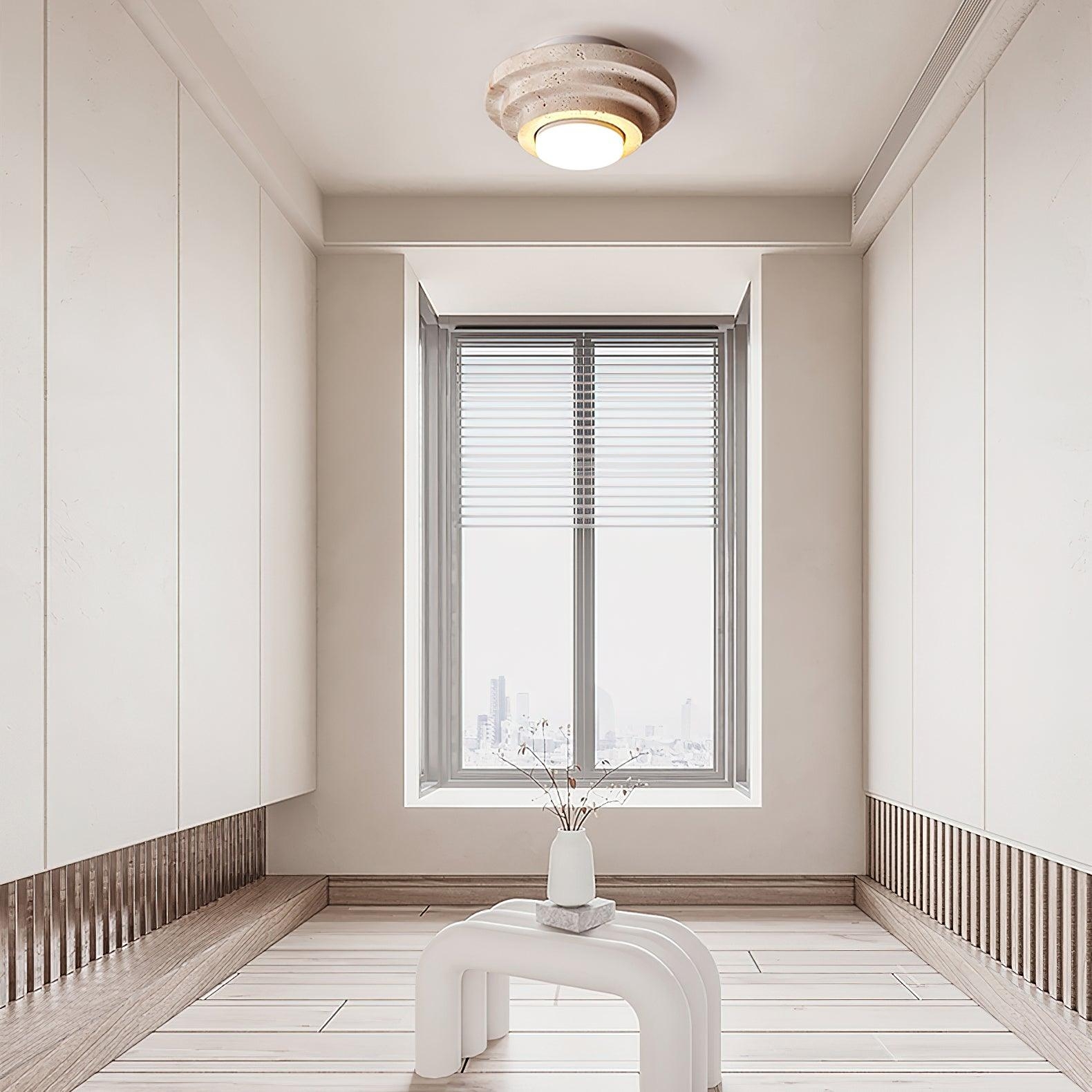 Aperture Travertine Ceiling Light D895