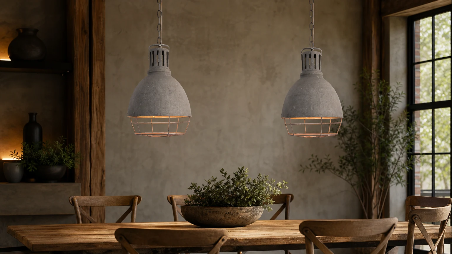 Lampa wisząca Tagabo D467 w rustykalnym wnętrzu