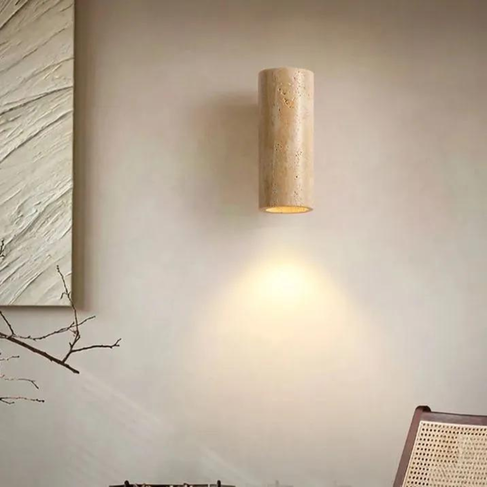 Wabi-Sabi Aura Travertine Wall Light D798