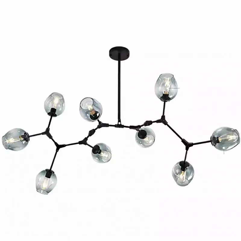 Asymmetrical Articulated Globe Branching Bubble Chandelier