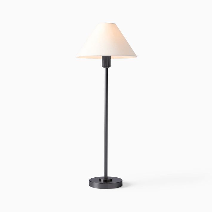 Diora Table & Floor Lamps - Linen Shade Modern Linear Style Sophisticated Accent T039