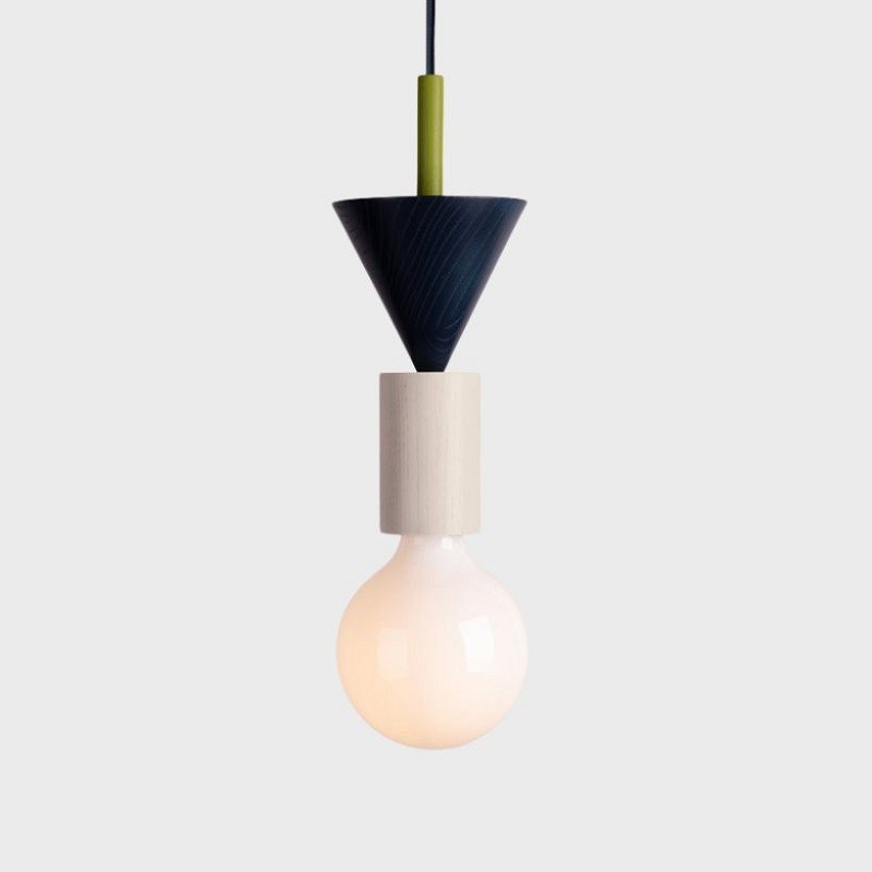 Creative Color Block Wooden Pendant Light S166