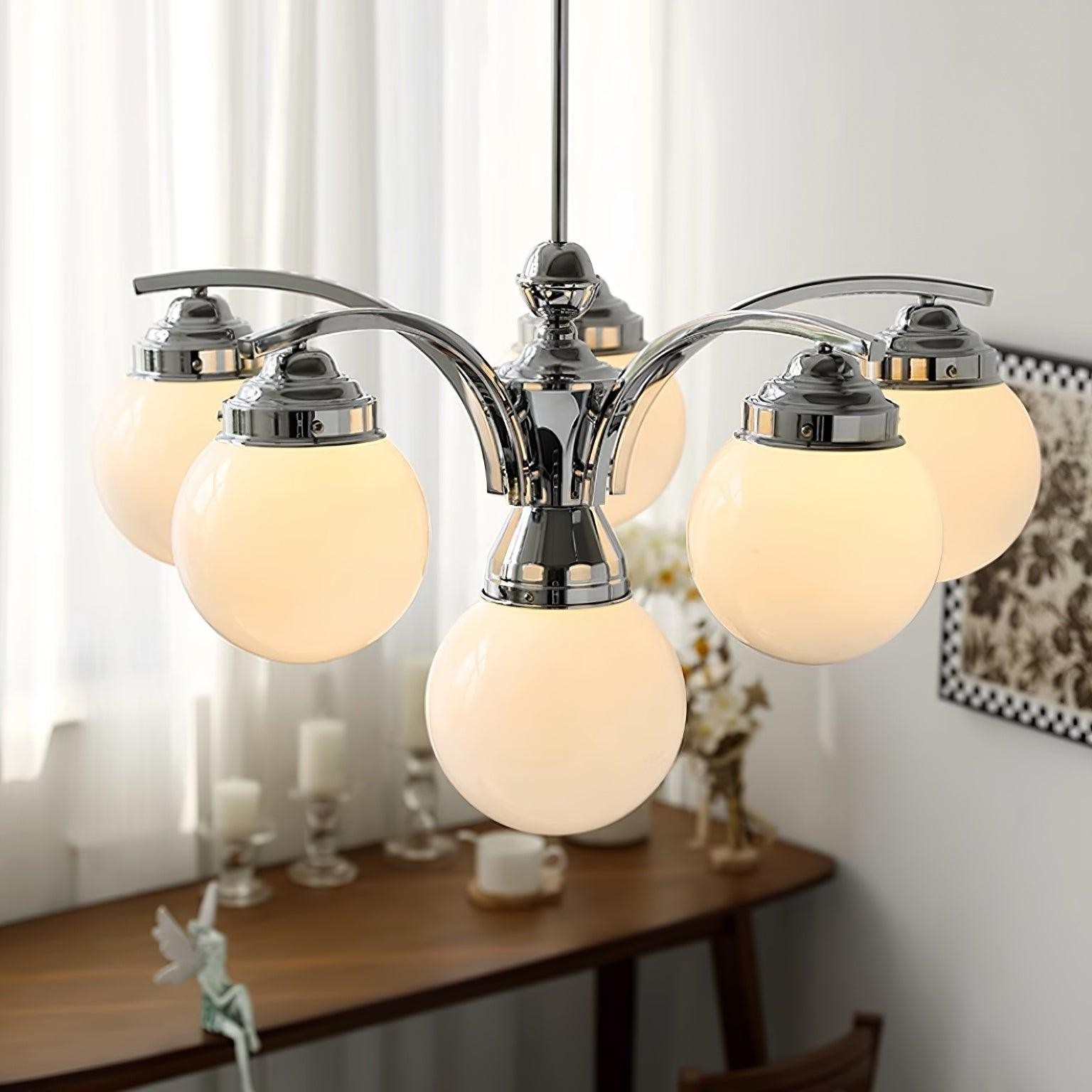 French Elegant Glass Orb Chandelier M531