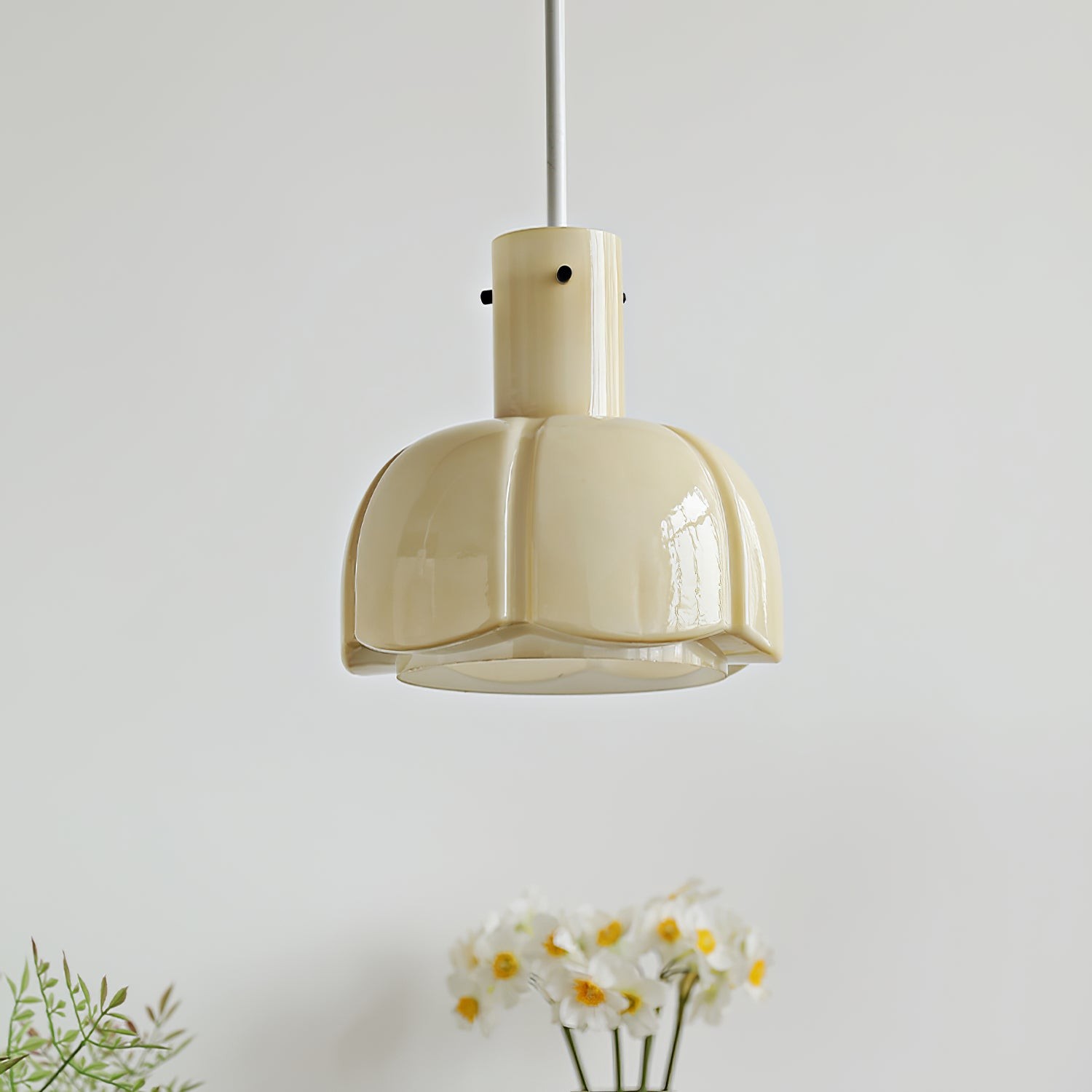 French Pastoral Style Petal Glass Pendant Light M123
