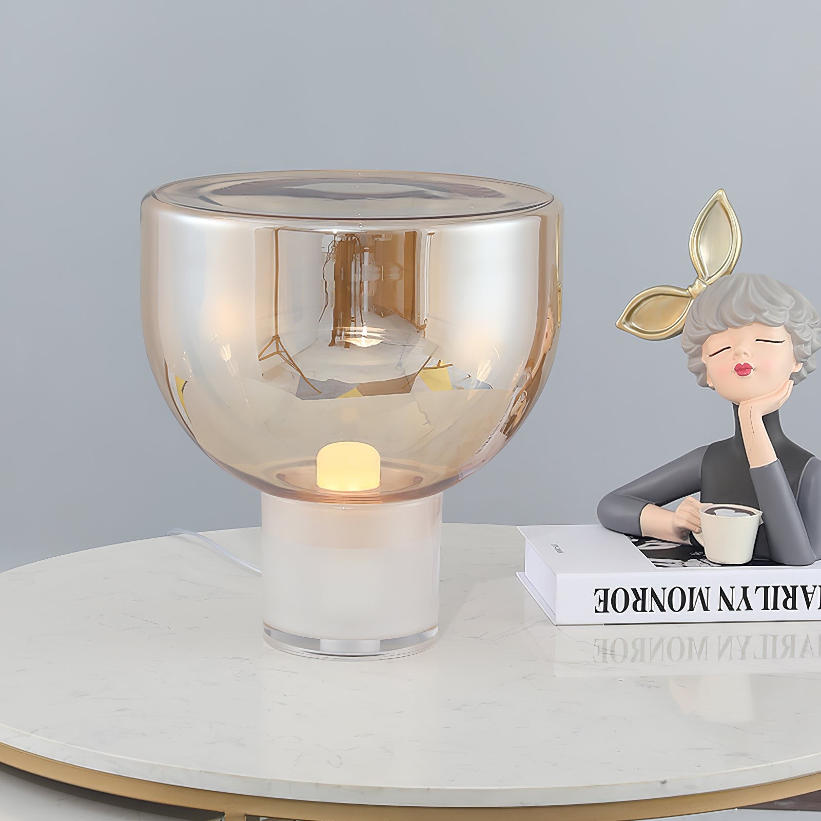 Nordic Simple Modern Luxury Glass Table Lamp For Study Room M412