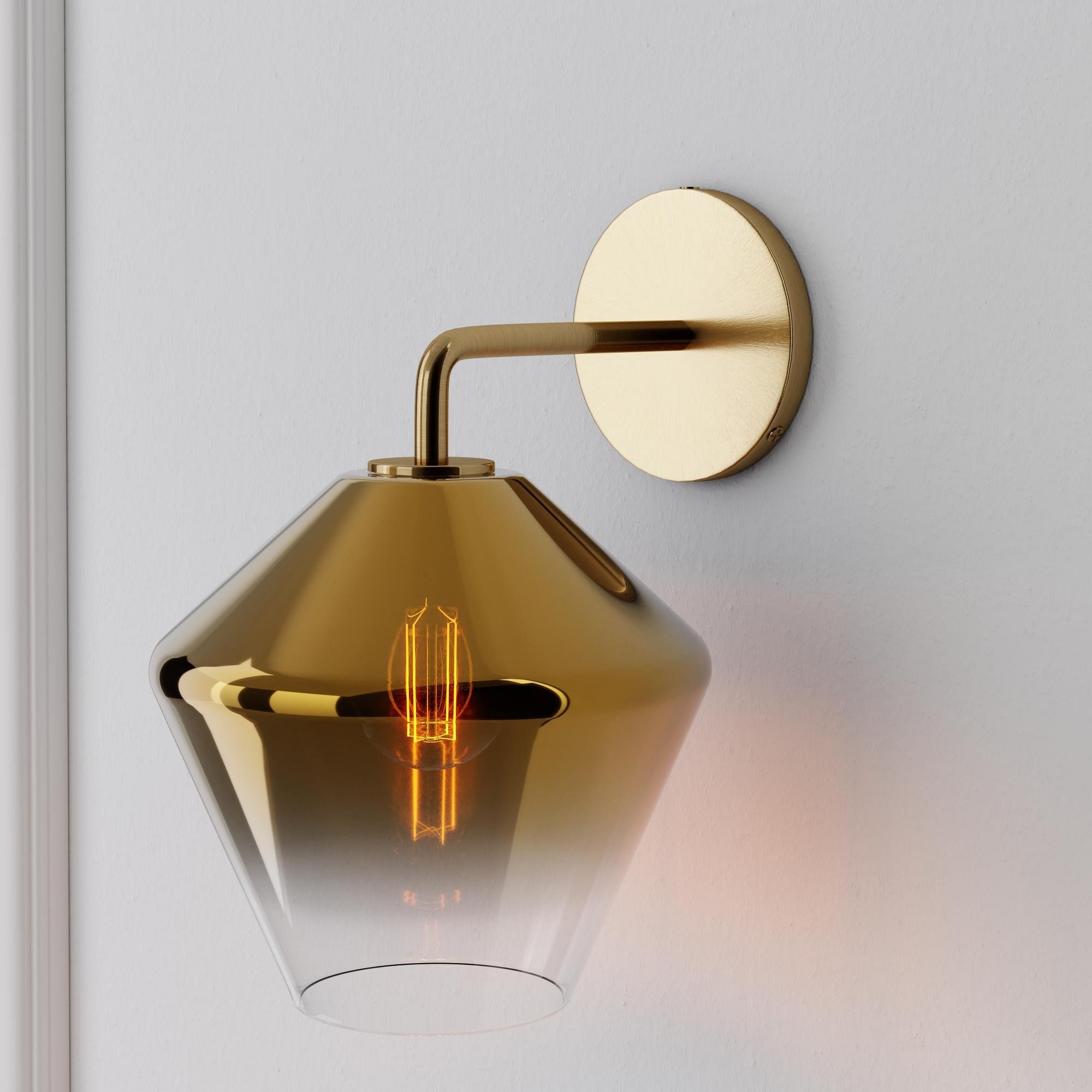 Merin Sculptural Milk Glass Geometric Wall Lamp T241