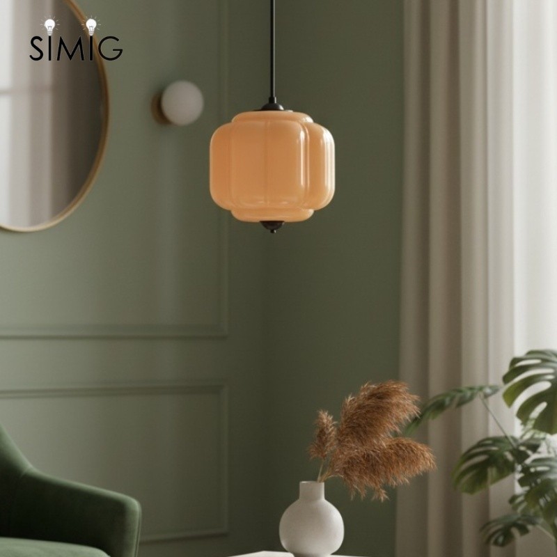 Vintage Cream Glass Pendant Light – Eloise Retro Chandelier S195