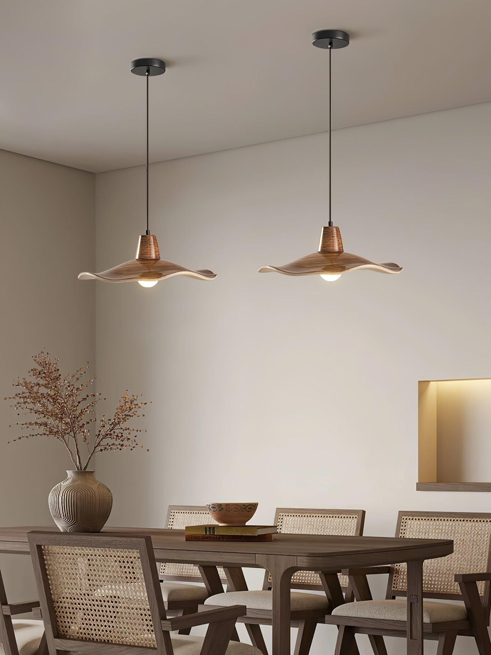 Black Imitation Walnut Wood Grain Kitchen Pendant Lamp M08