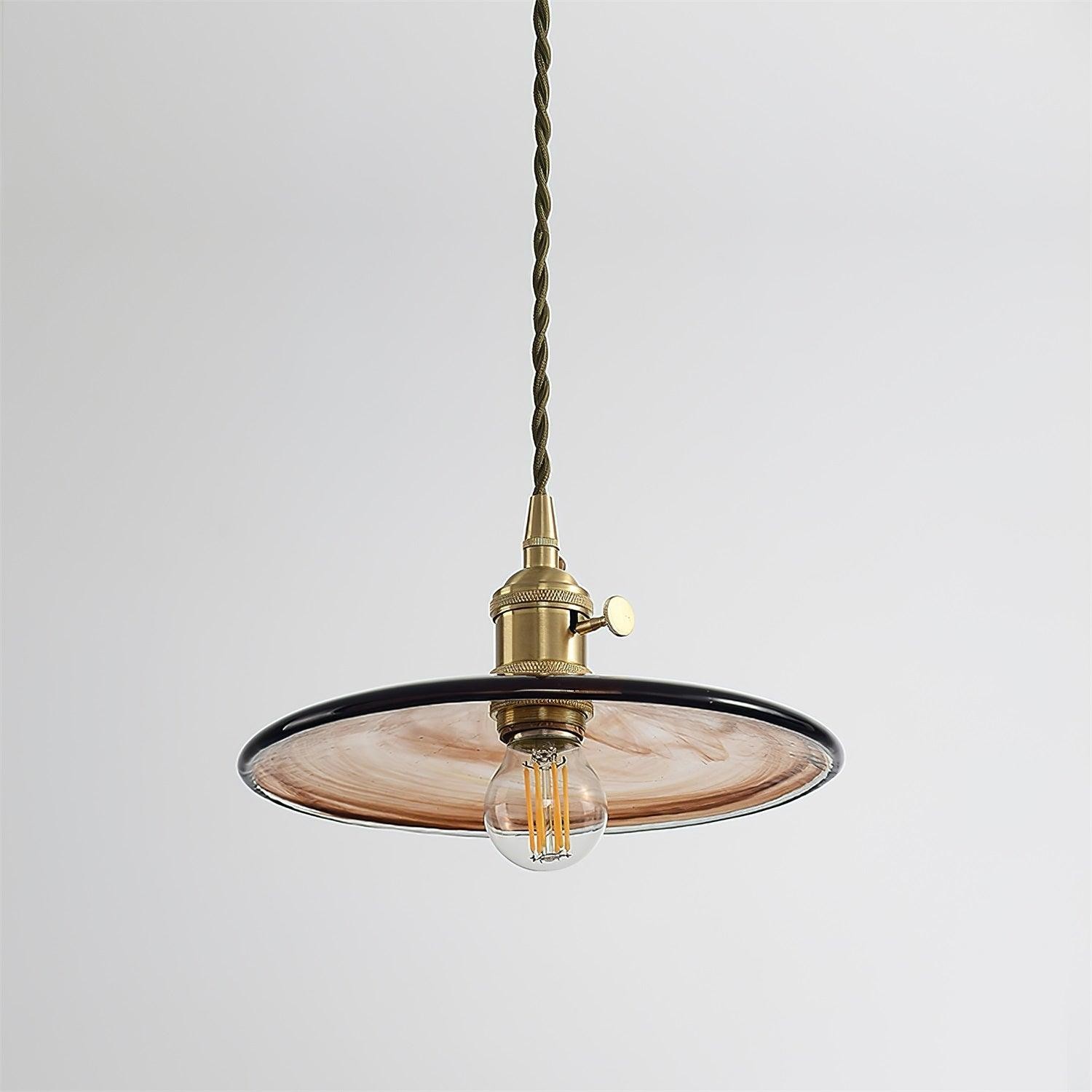 Brass Vintage Clear Glass Pendant Light M34