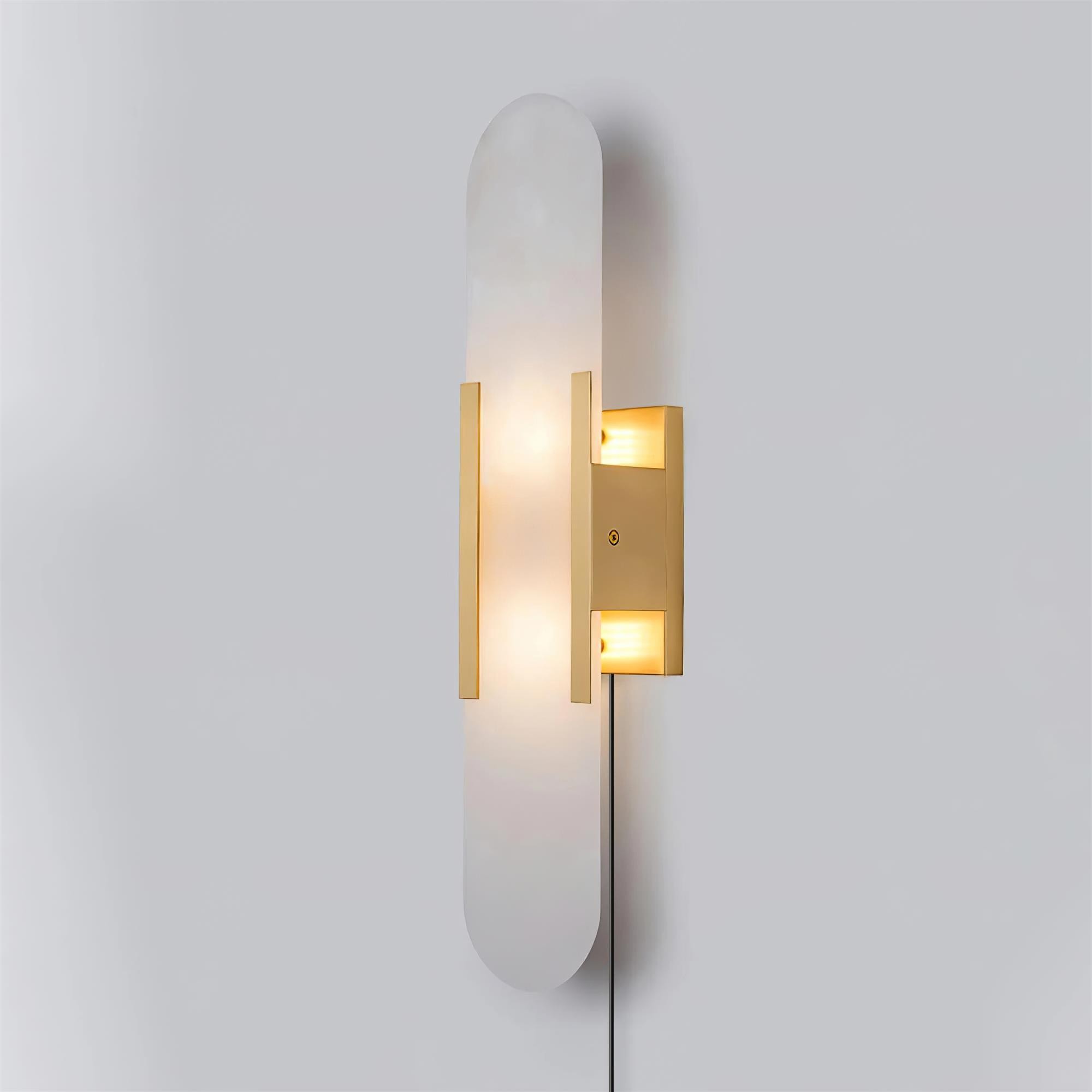 Alabaster Elongated Plug In Wall Lamp M237