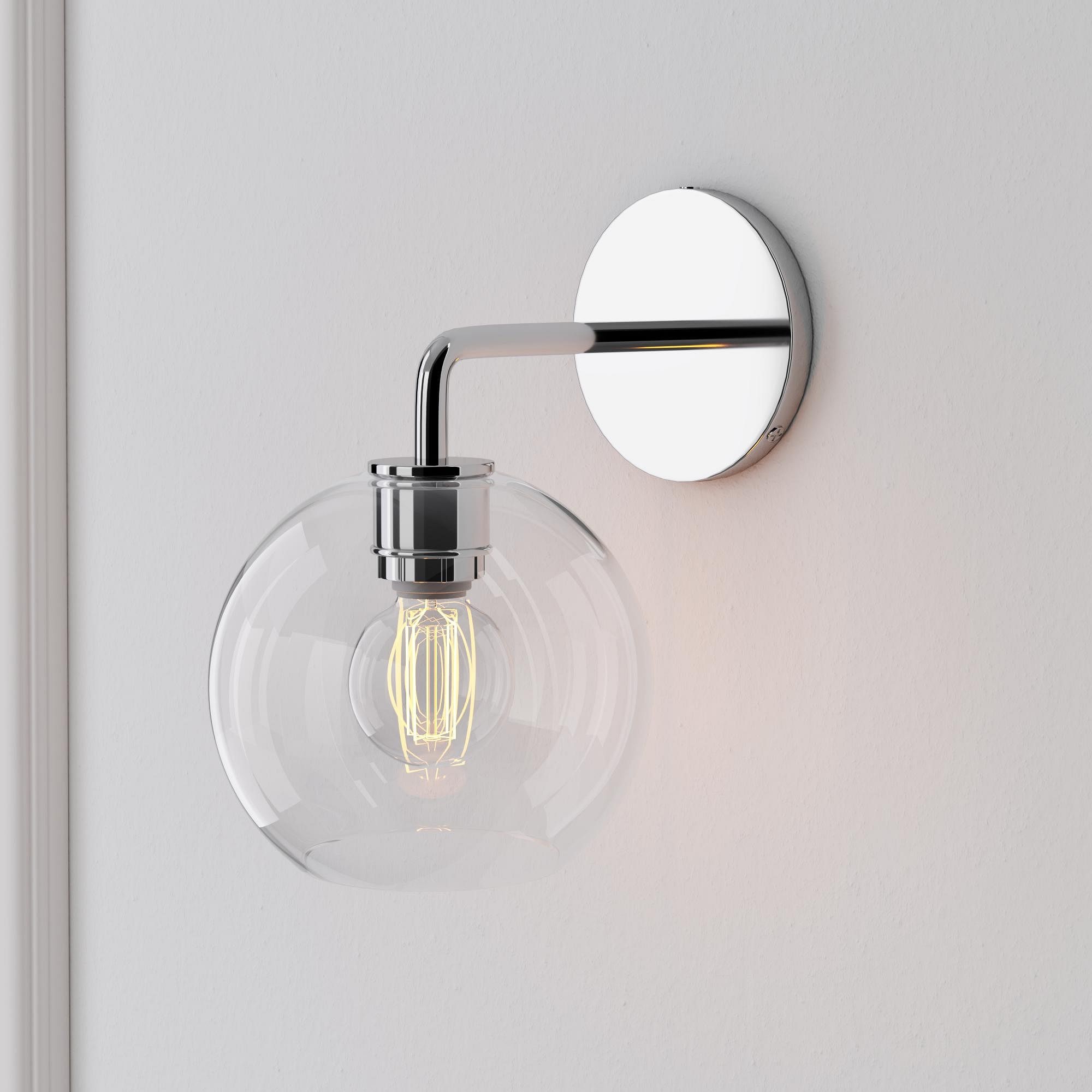 Selvion Artistic Globe Sconce Light - Handcrafted Glass Sculptural Wall Fixture T021