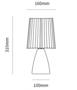 Måttdiagram för CREAM-bordslampa