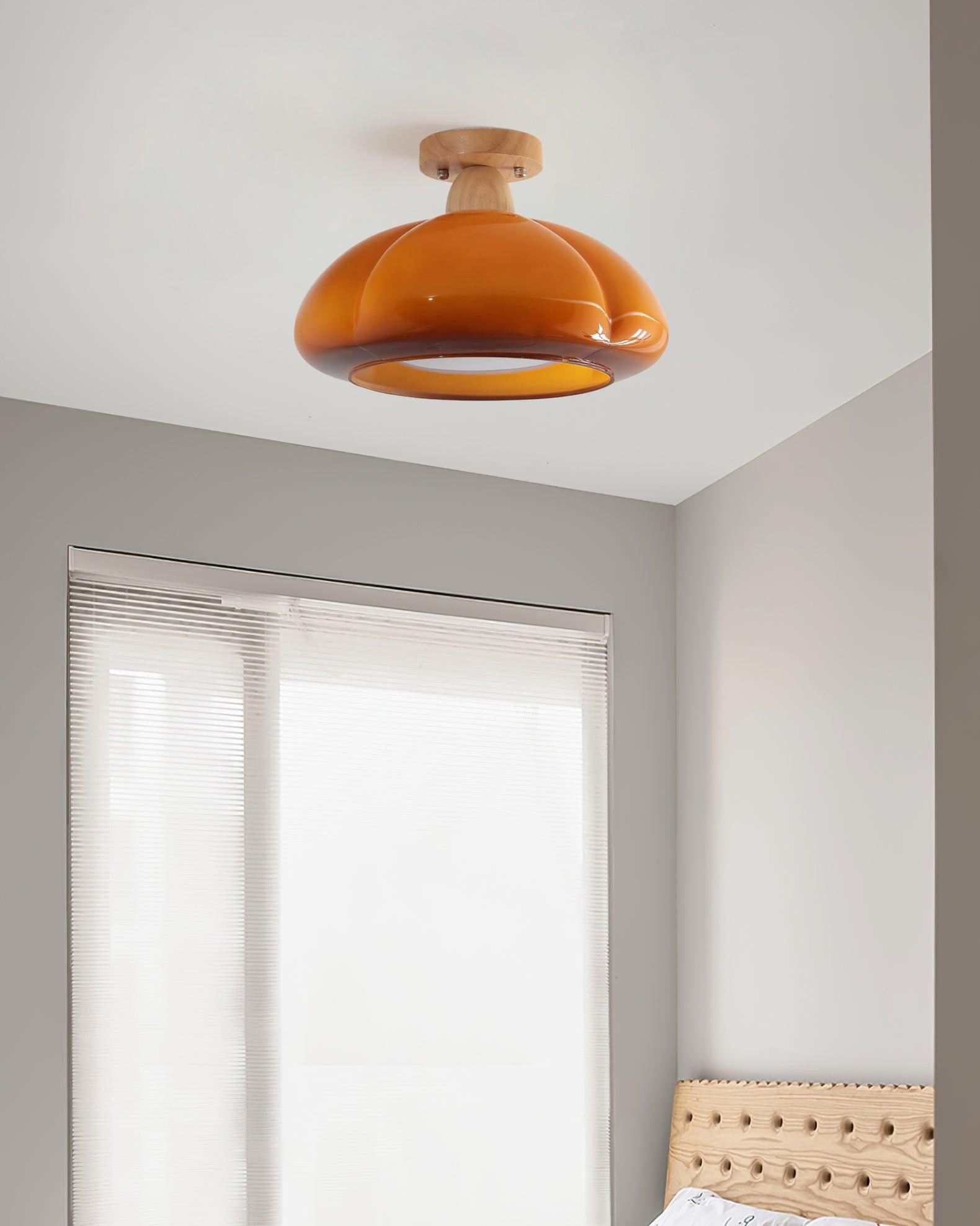 Pumpkin Glass Pendant Light For Kitchen M273