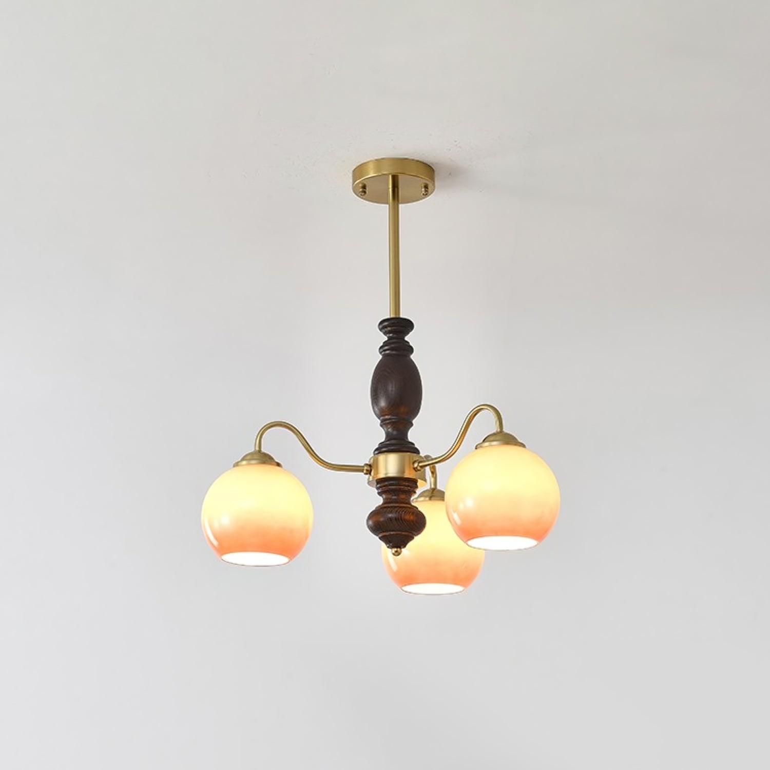 French Medieval Style Caramel Orb Chandelier M82