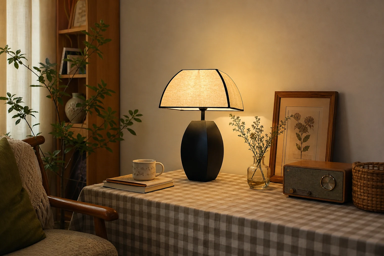 Lampa stołowa M549 w stylu retro z metalowymi grzybkami w stylu lifestylowym