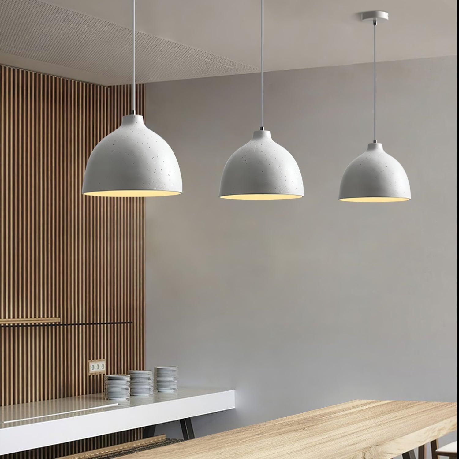 Modern Minimalist Industrial Resin Bowl LED Pendant Light M433