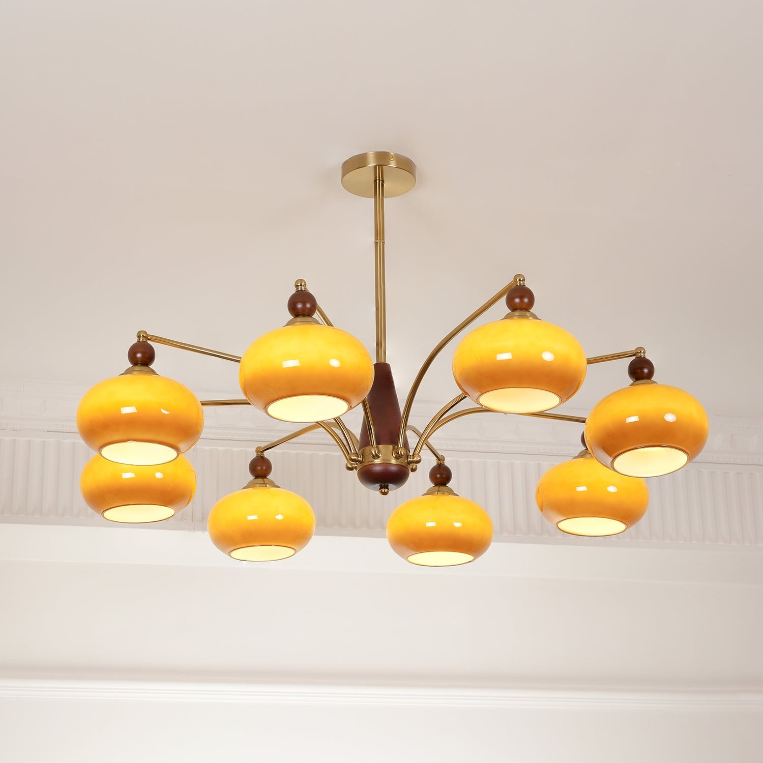 Vintage Multihead Persimmon Chandelier M431