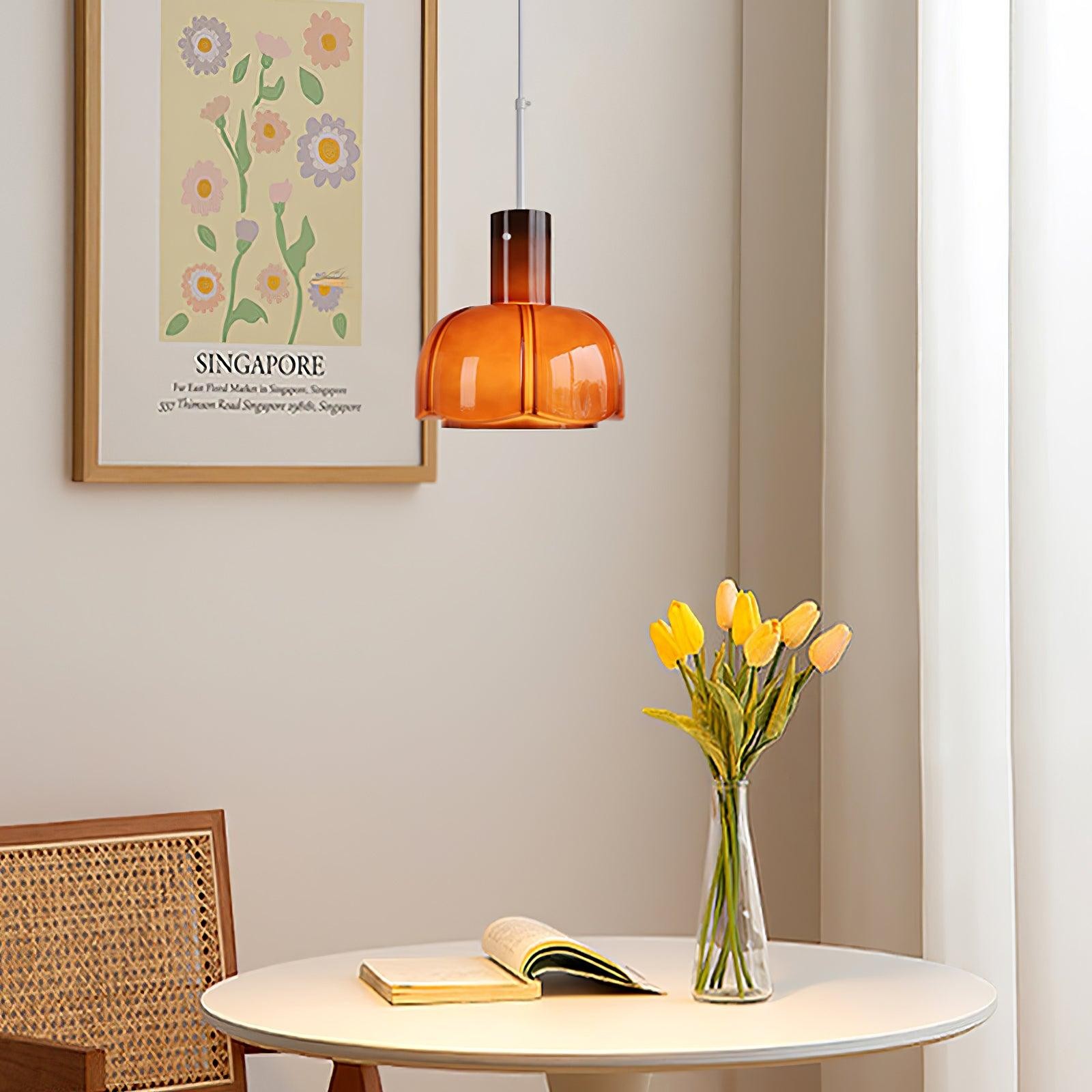 Medieval Style Glass Bud Pendant Lamp M457