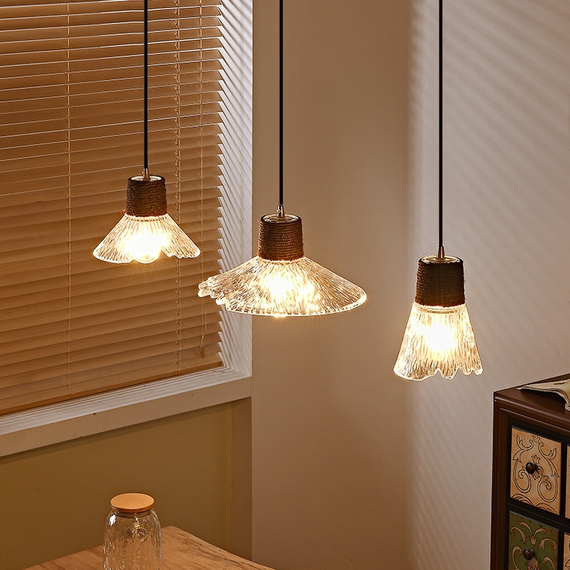 Nordic Hemp Rope Glass Pendant Light D938