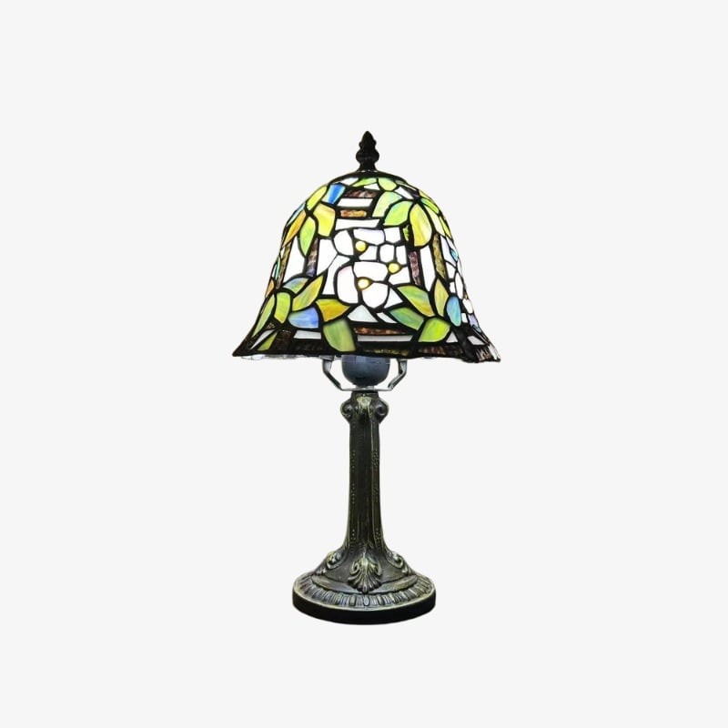 Virelle Traditional Tiffany Table Lamp - Colorful Stained Glass Dome Desk Light for Bedroom T549