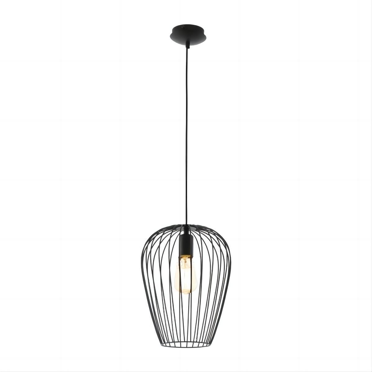 Black Large Vintage Wire Cage Pendant Lamp S68