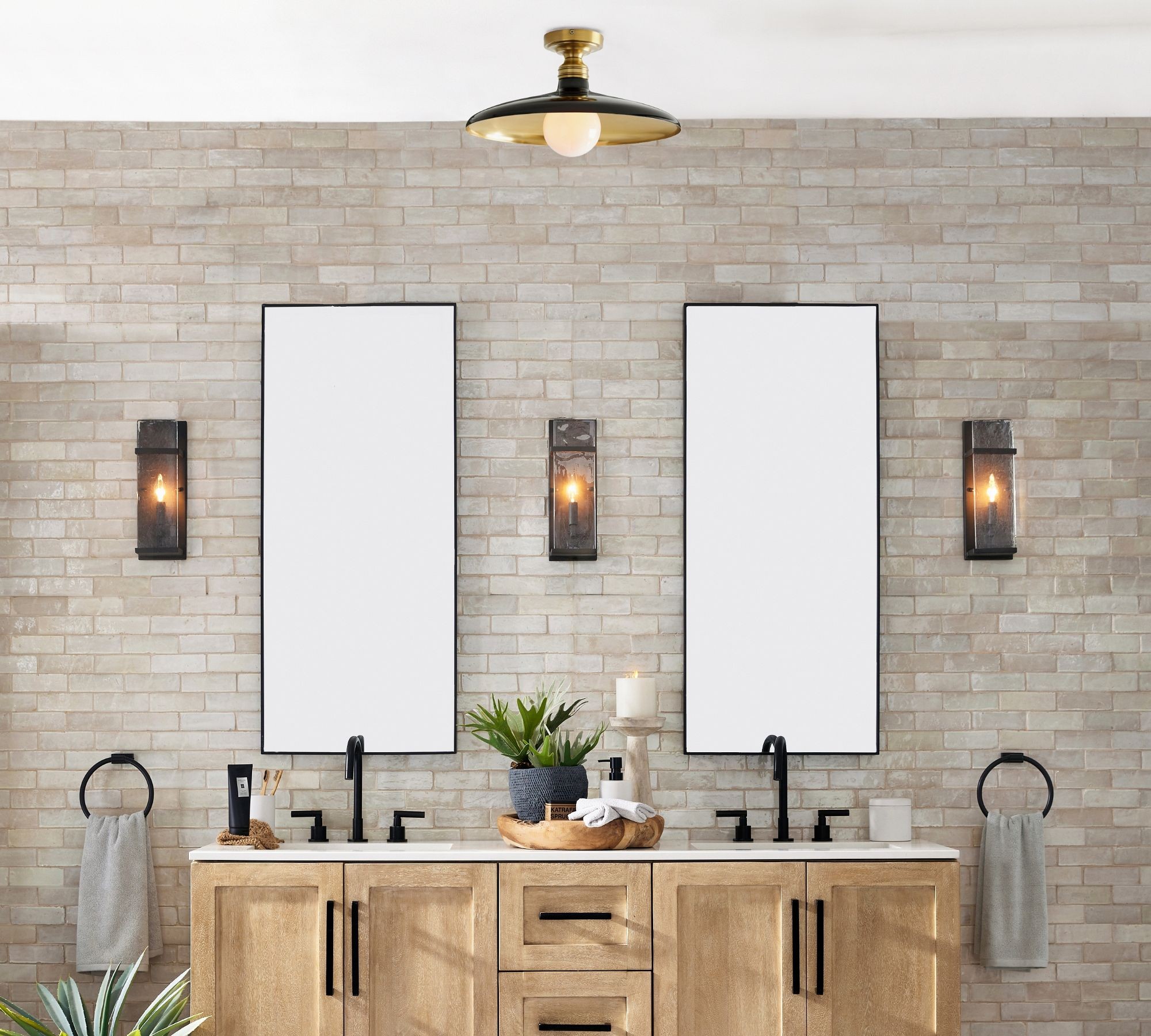 Forvara Farmhouse Metal Flush Mount Light - Black or White Ceiling Lamp T091