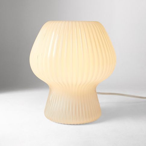 Novarise Ribbed Glass Table Lamp – Textured Glass Accent Lighting T219