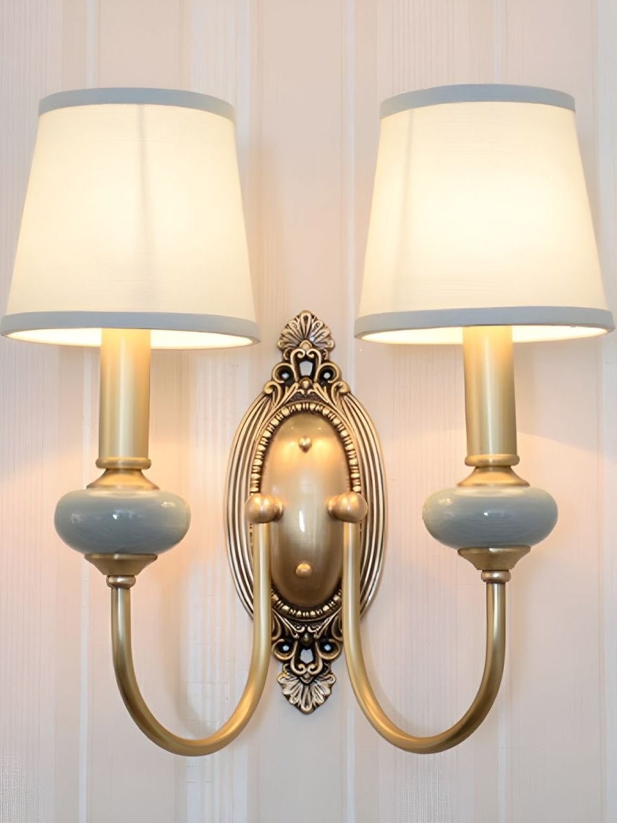 Elaris Elegant Fabric Copper Wall Sconce – Luxury European Style T447