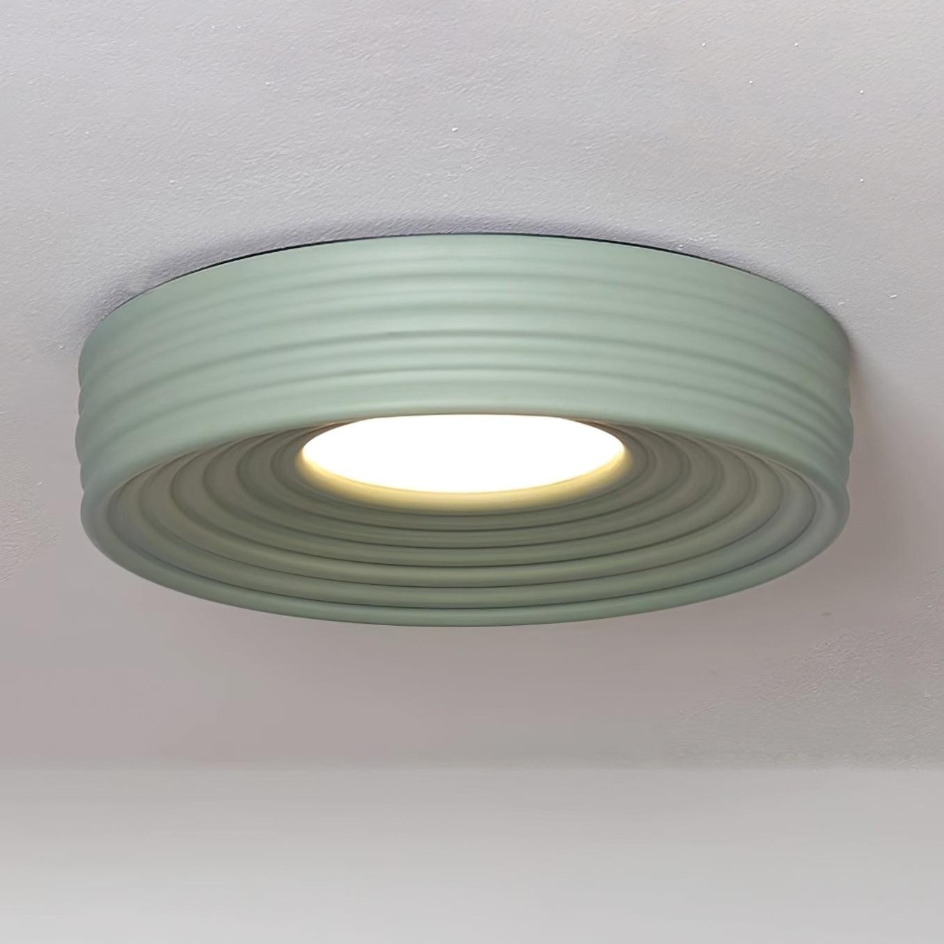 Cream Ribbed Three-color Changing Ceiling Light M392