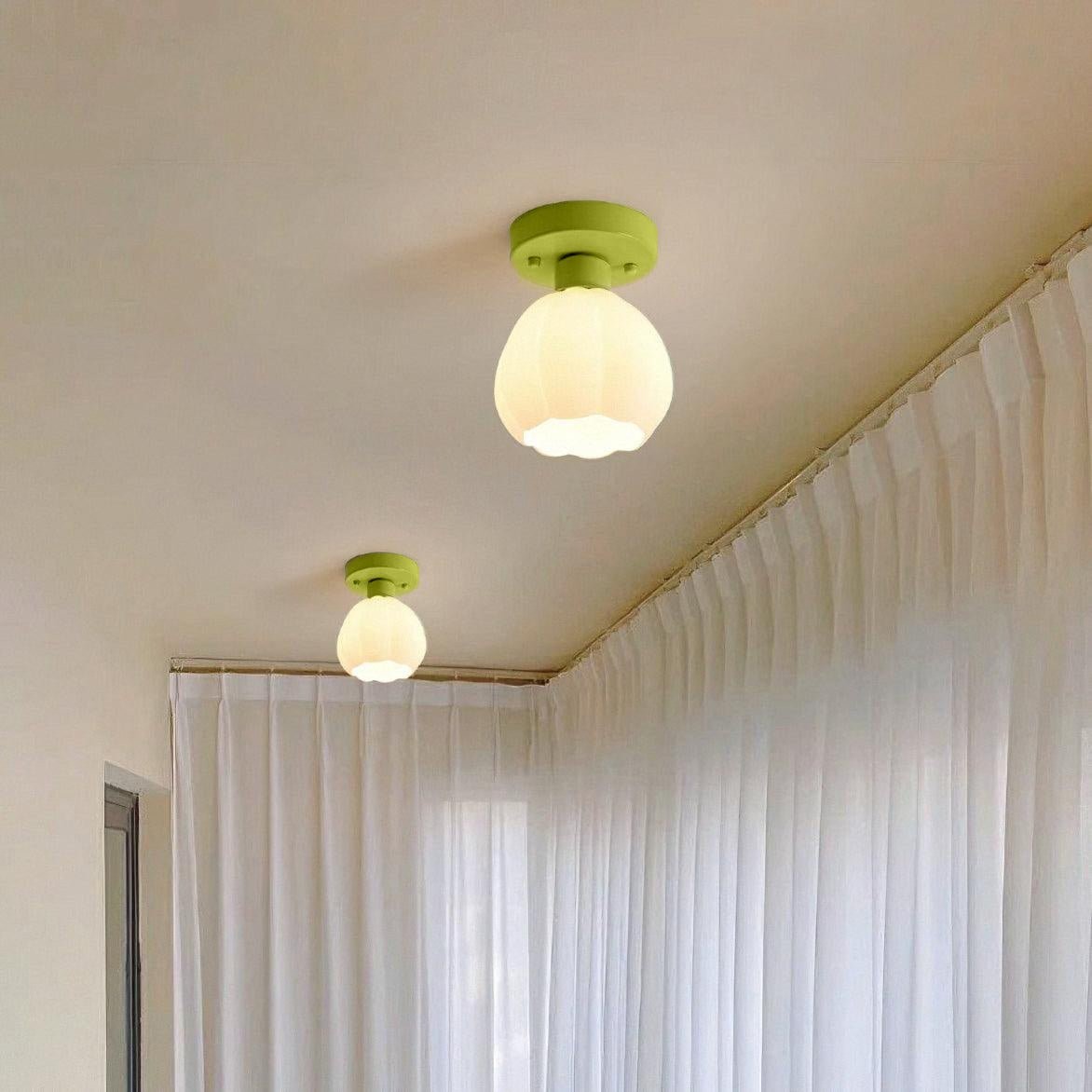 Flower Shaded Semi Flushmount Light M380