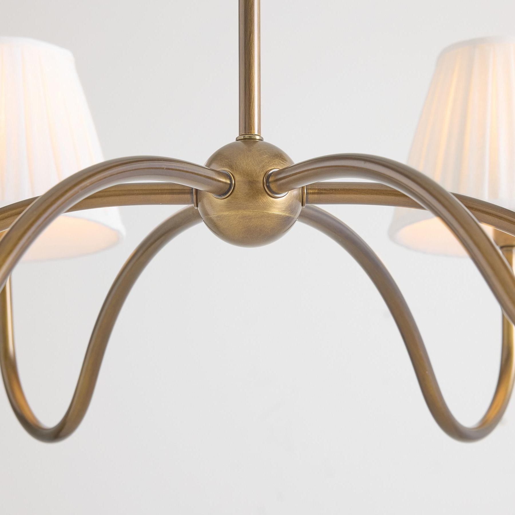 Luvora Modern Multi-Head Pleated Shade Chandelier - Stylish Fabric Ceiling Fixture T035