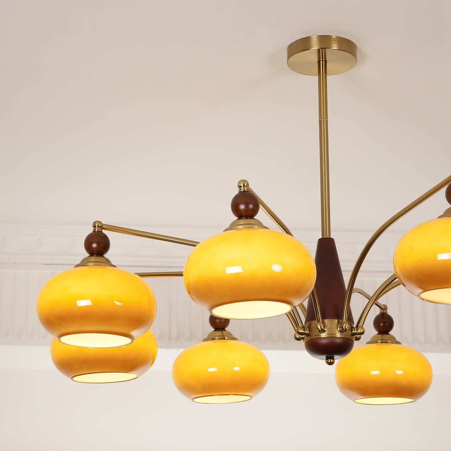 Vintage Multihead Persimmon Chandelier M431