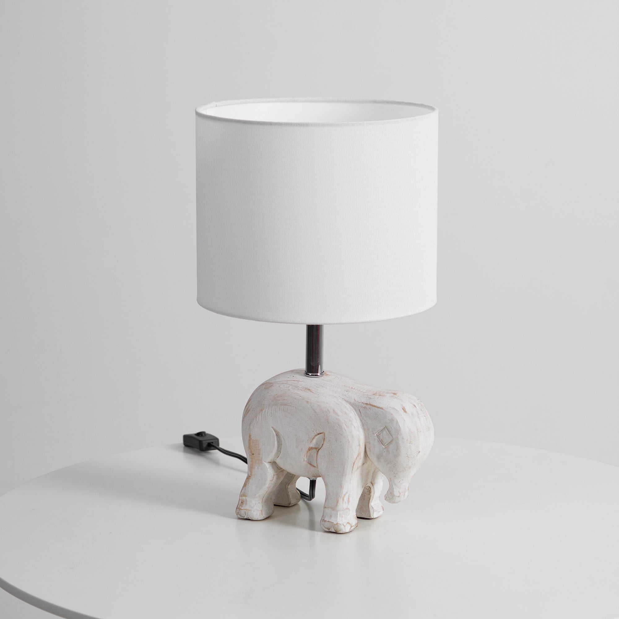 Carved Wood Animal Table Lamp D521