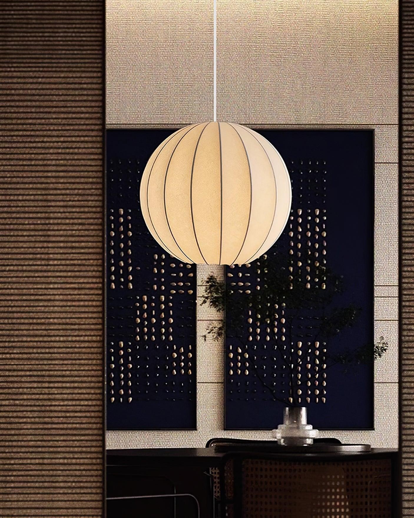 Creative Japanese Minimalist Silk Pendant Lamp For Restaurant M462