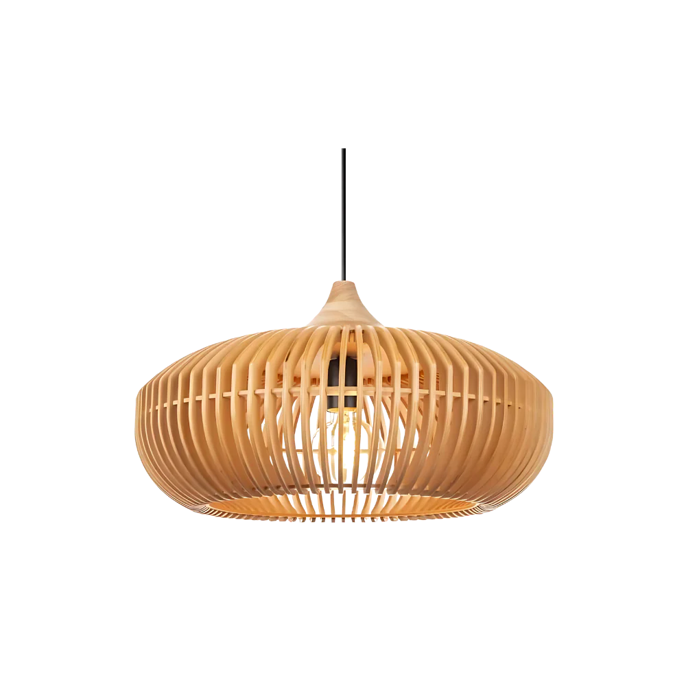 The Halo of Zen Japandi Wood Pendant Light D837