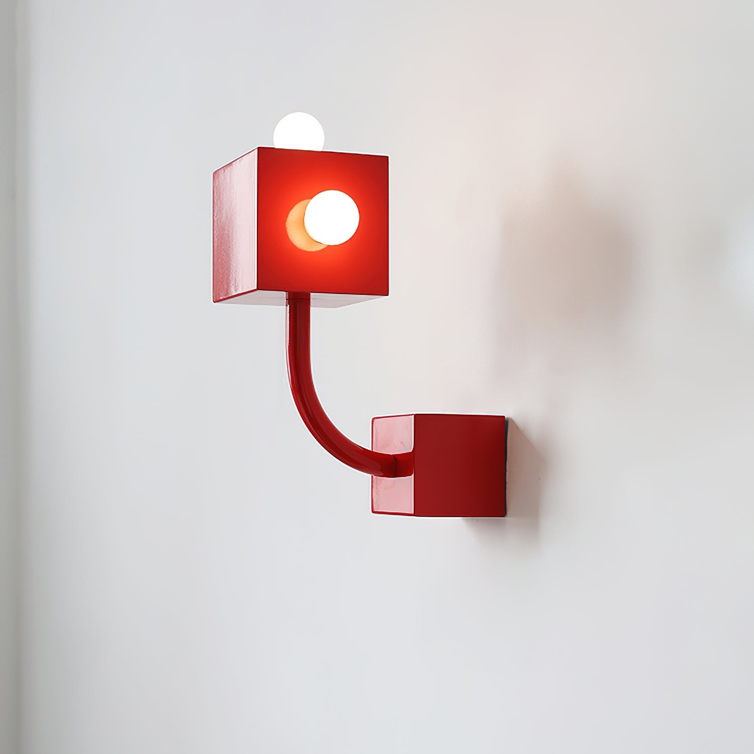 Red Cube Metal Wall Lamp M338