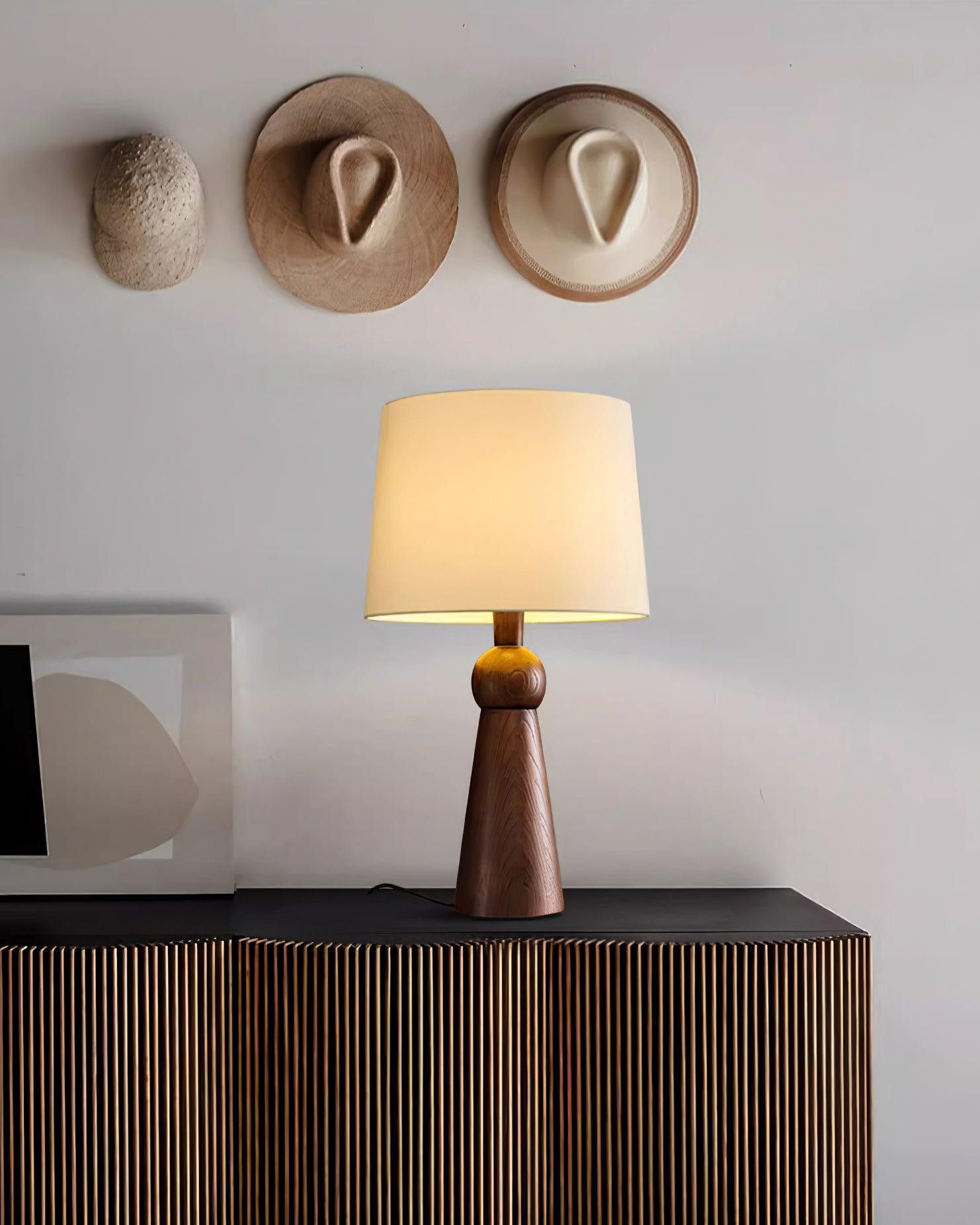 Nordic Retro Solid Wood Fabric Table Lamp M87
