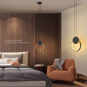 Minimalistyczne style lamp wiszących LED w ciepłym pomieszczeniu