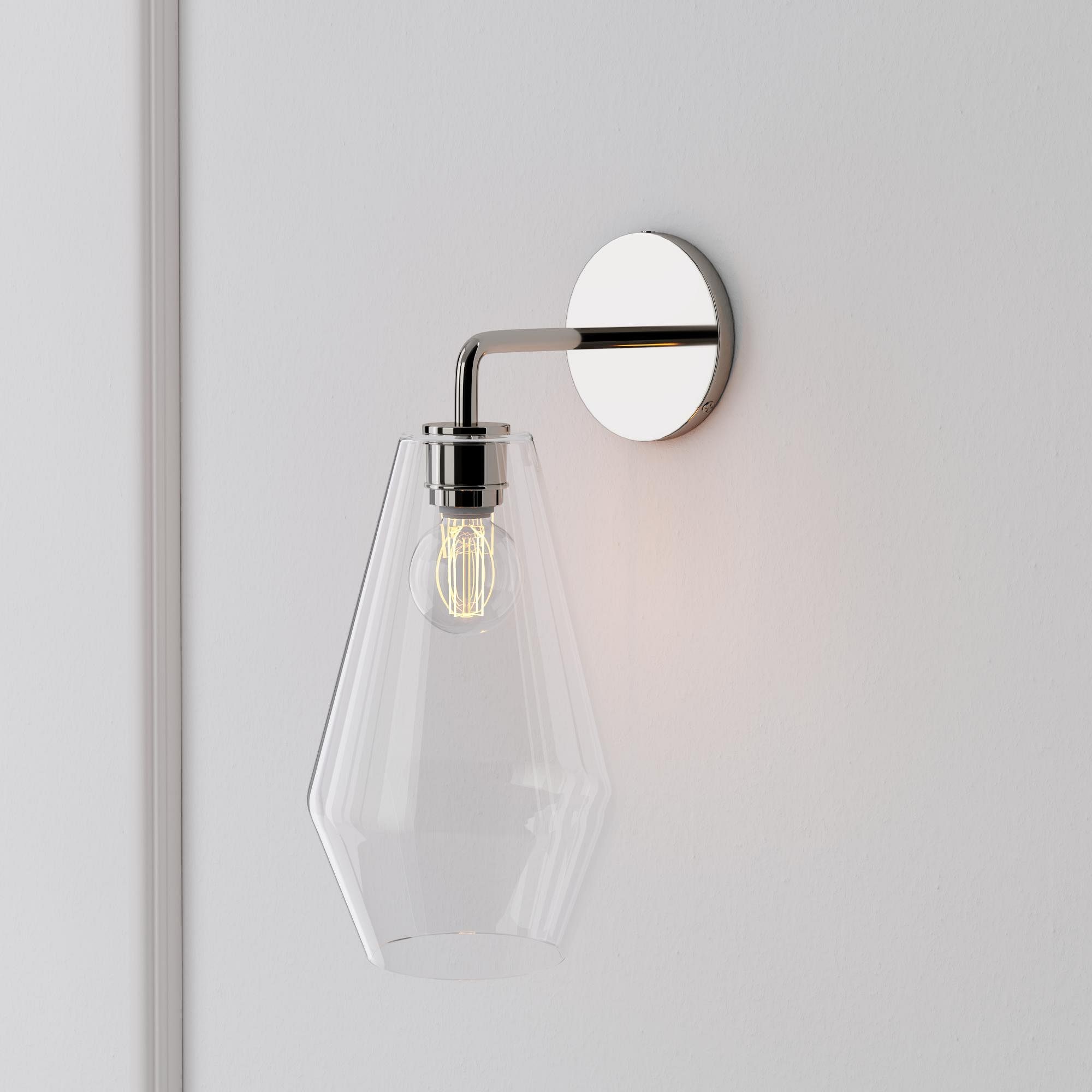 Merin Sculptural Milk Glass Geometric Wall Lamp T241