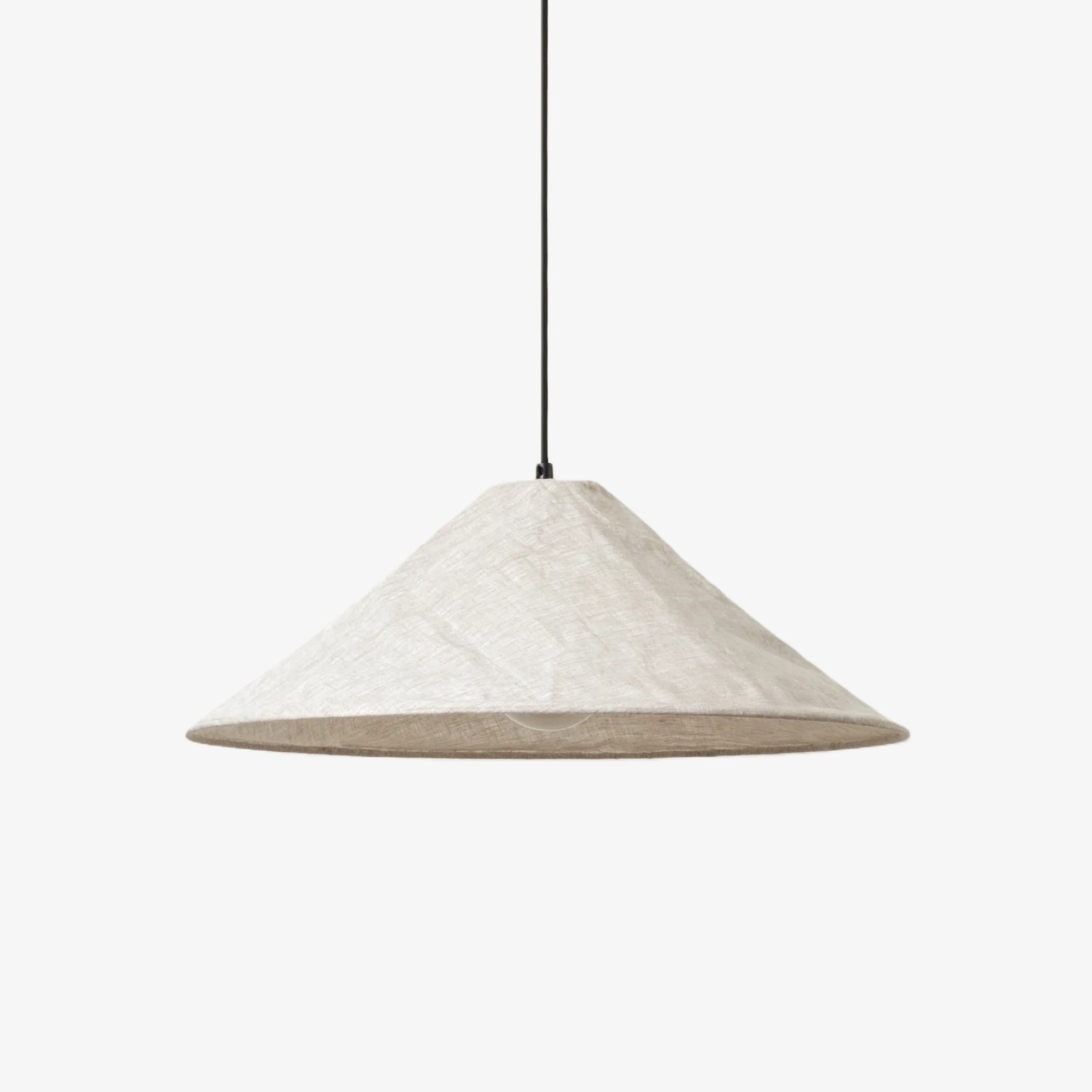 Zalen Textured Pleated Linen Pendant Lamp - Neutral Fabric Style Pendant Lamp for Bedroom & Living Room T649