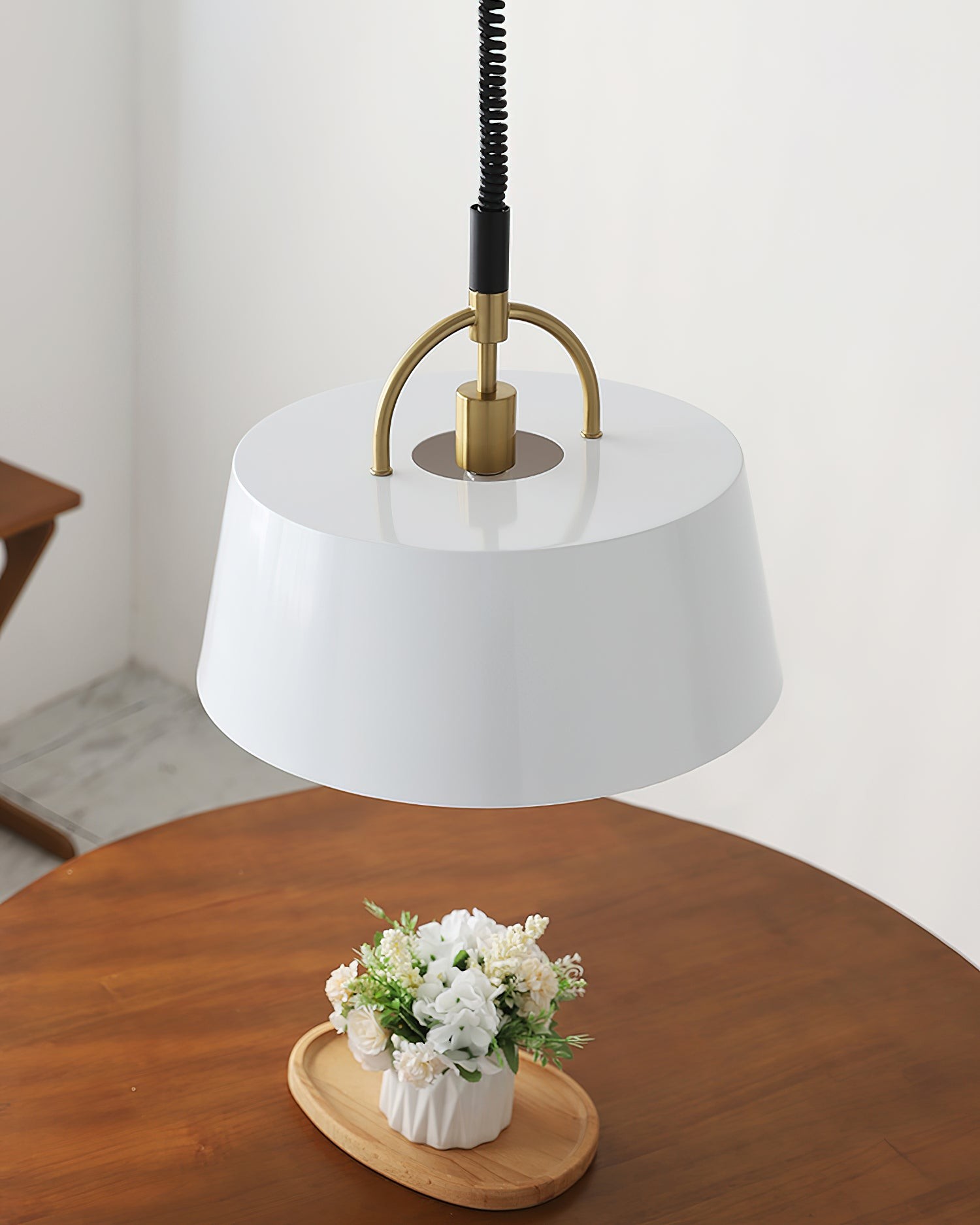 Retro Classic Drum Shaped Retractable Metal Pendant Lamp M409