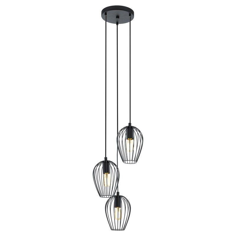 Black Large Vintage Wire Cage Pendant Lamp S68